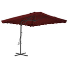 Parasol Met Stalen Paal 250X250X230 Cm Bordeauxrood