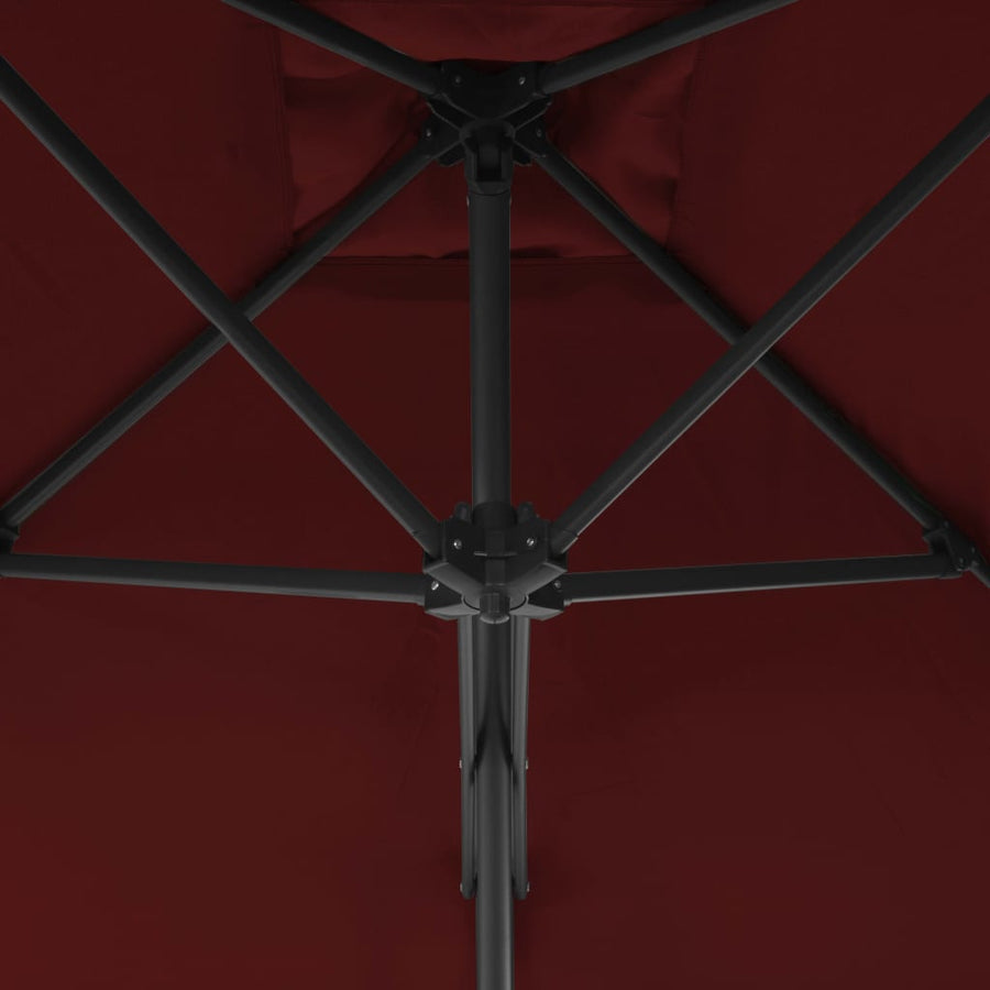 Parasol Met Stalen Paal 250X250X230 Cm Bordeauxrood