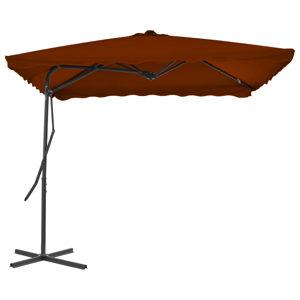 Parasol Met Stalen Paal 250X250X230 Cm Kleurig Terracotta