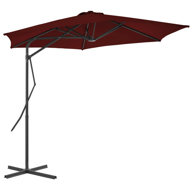 Parasol Met Stalen Paal 300X230 Cm Bordeaux Rood