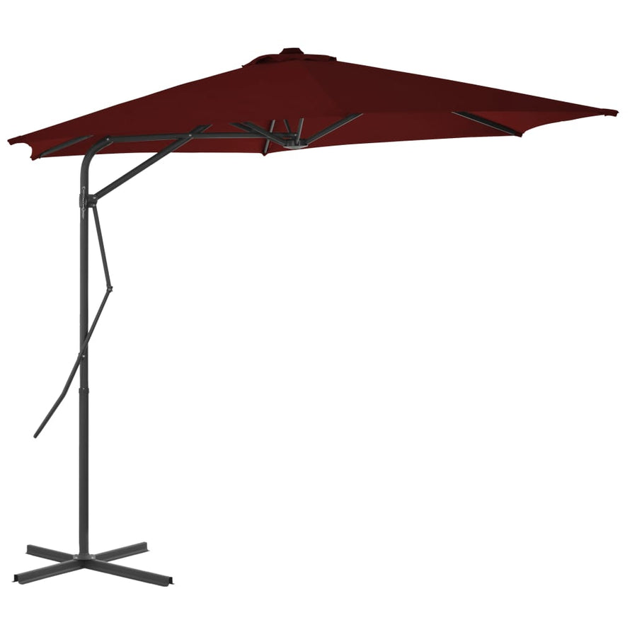 Parasol Met Stalen Paal 300X230 Cm Bordeaux Rood