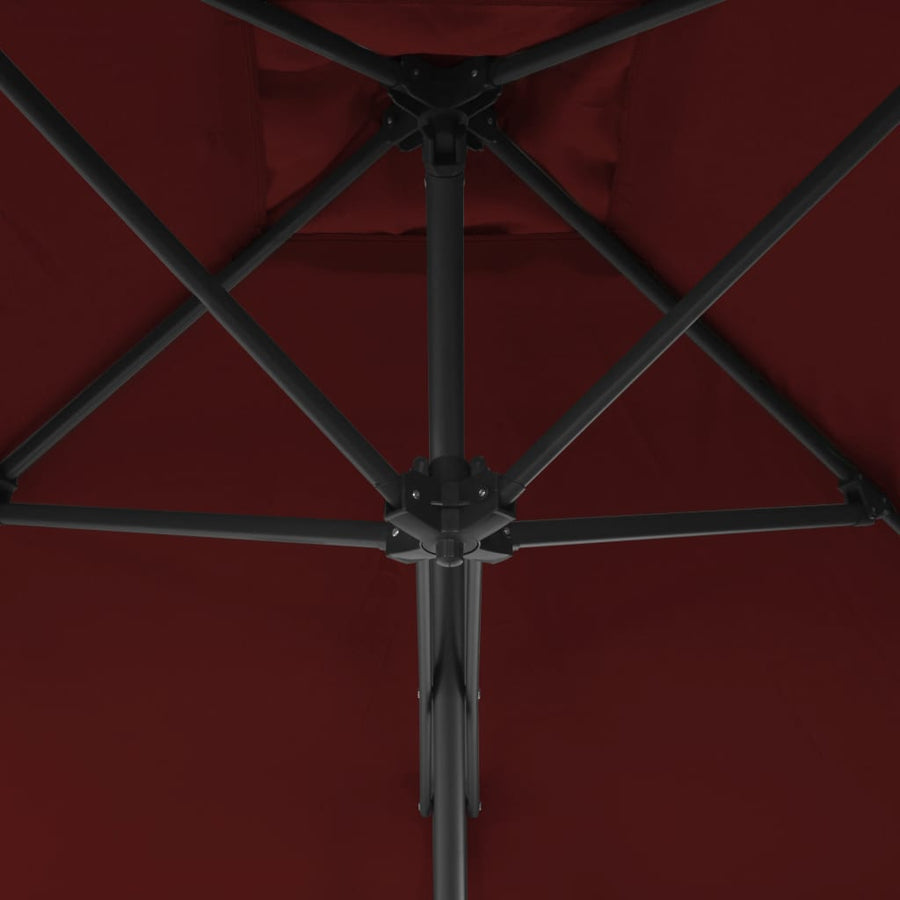 Parasol Met Stalen Paal 300X230 Cm Bordeaux Rood