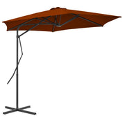 Parasol with steel pole 300x230 cm terracotta