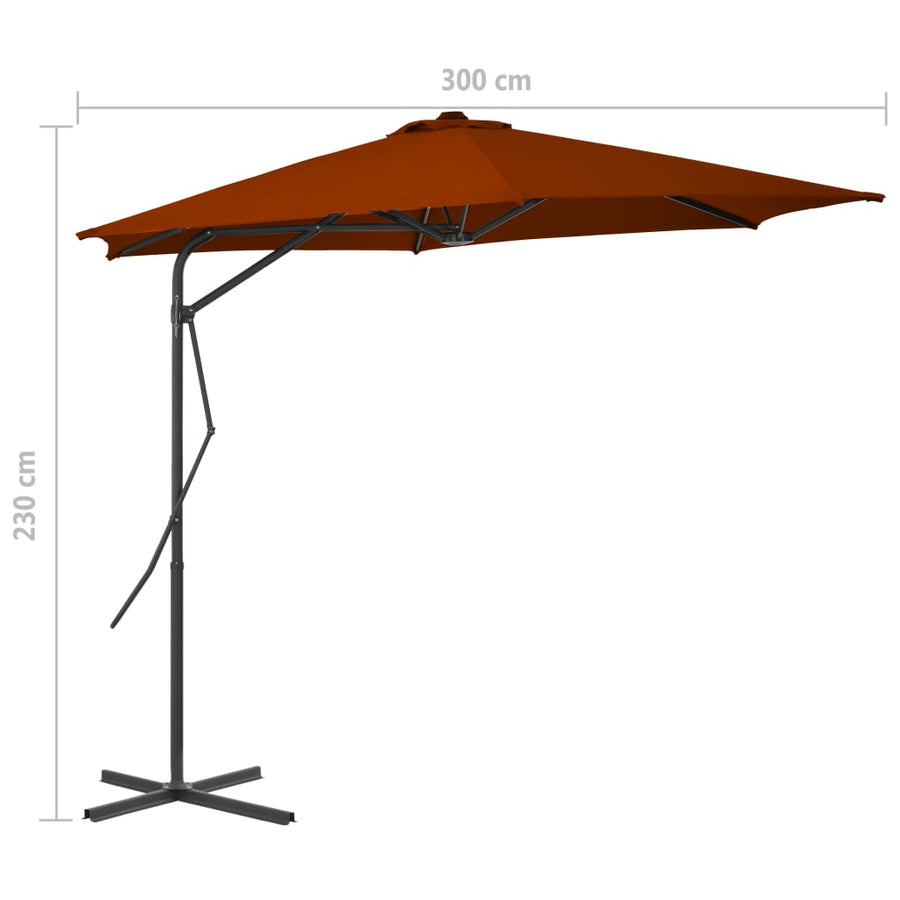 Parasol Met Stalen Paal 300X230 Cm Kleurig Terracotta