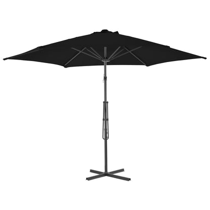 Parasol Met Stalen Paal 300X230 Cm Zwart