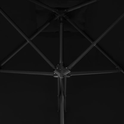 Parasol Met Stalen Paal 300X230 Cm Zwart