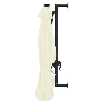 Wandparasol Met Led's En Metalen Paal 300 Cm Kleurig Zand