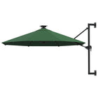 Wandparasol Met Led's En Metalen Paal 300 Cm Groen