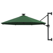 Wandparasol 300 cm groen met LED