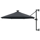 Wandparasol Met Led's En Metalen Paal 300 Cm Kleurig Antraciet