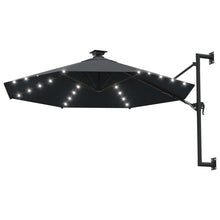 Wandparasol Met Led's En Metalen Paal 300 Cm Kleurig Antraciet
