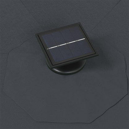 Wandparasol Met Led's En Metalen Paal 300 Cm Kleurig Antraciet