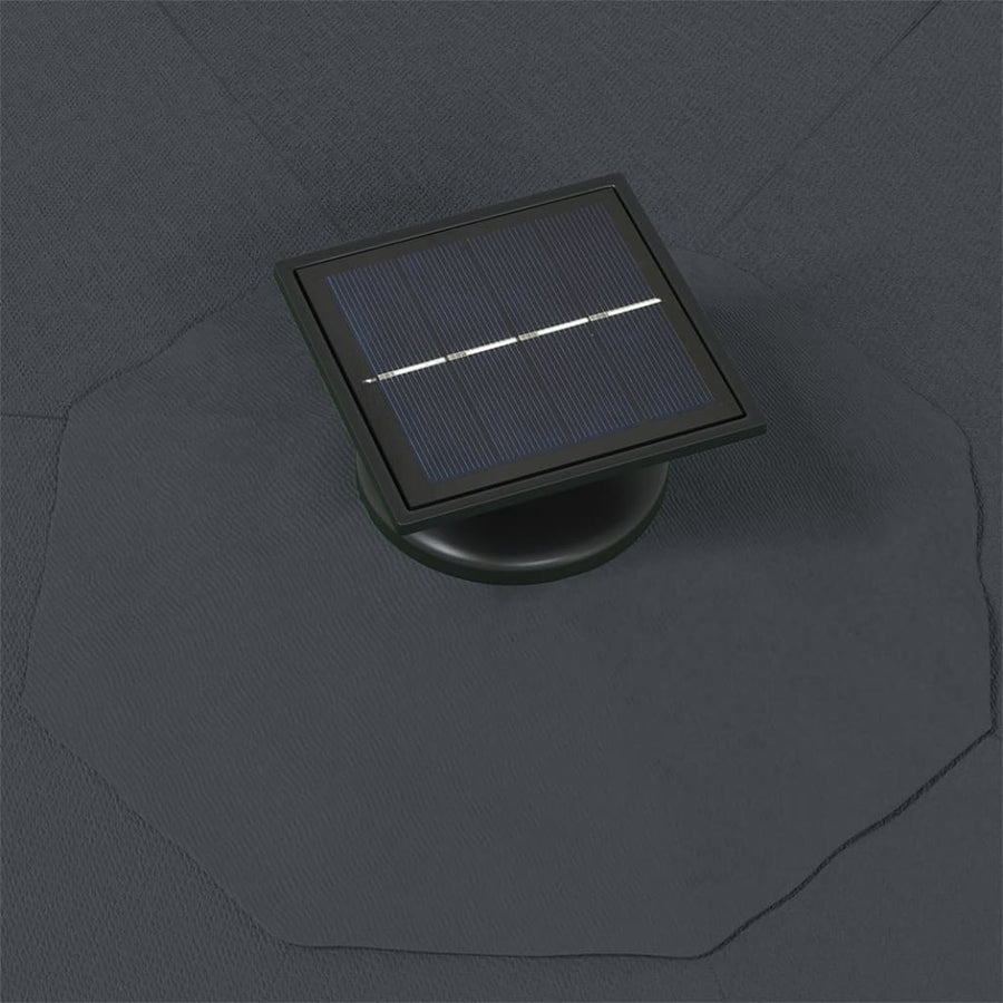 Wandparasol Met Led's En Metalen Paal 300 Cm Kleurig Antraciet
