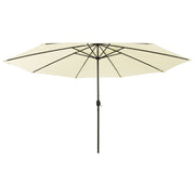 Parasol 400 cm zandkleurig met LED-verlichting