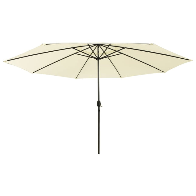 Parasol met LED-verlichting 400 cm zandkleurig