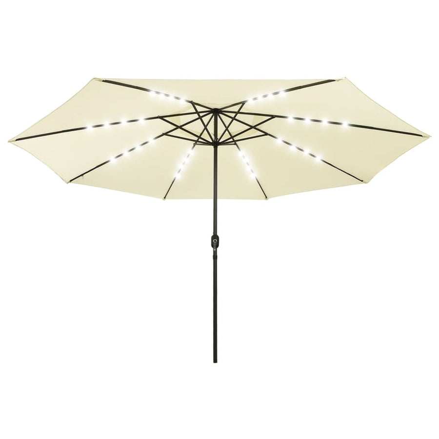 Parasol met LED-verlichting 400 cm zandkleurig