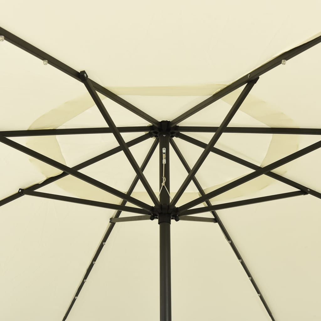Parasol met LED-verlichting 400 cm zandkleurig