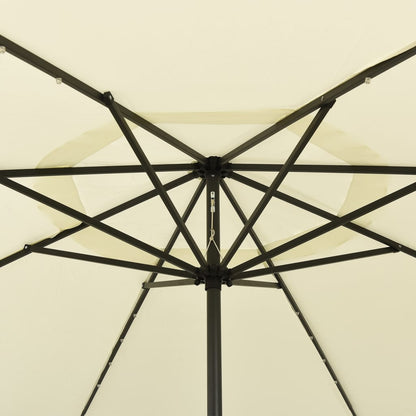 Parasol met LED-verlichting 400 cm zandkleurig