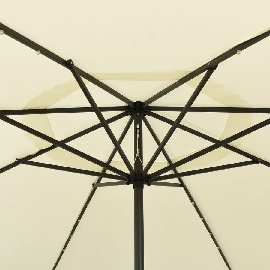 Parasol met LED-verlichting 400 cm zandkleurig