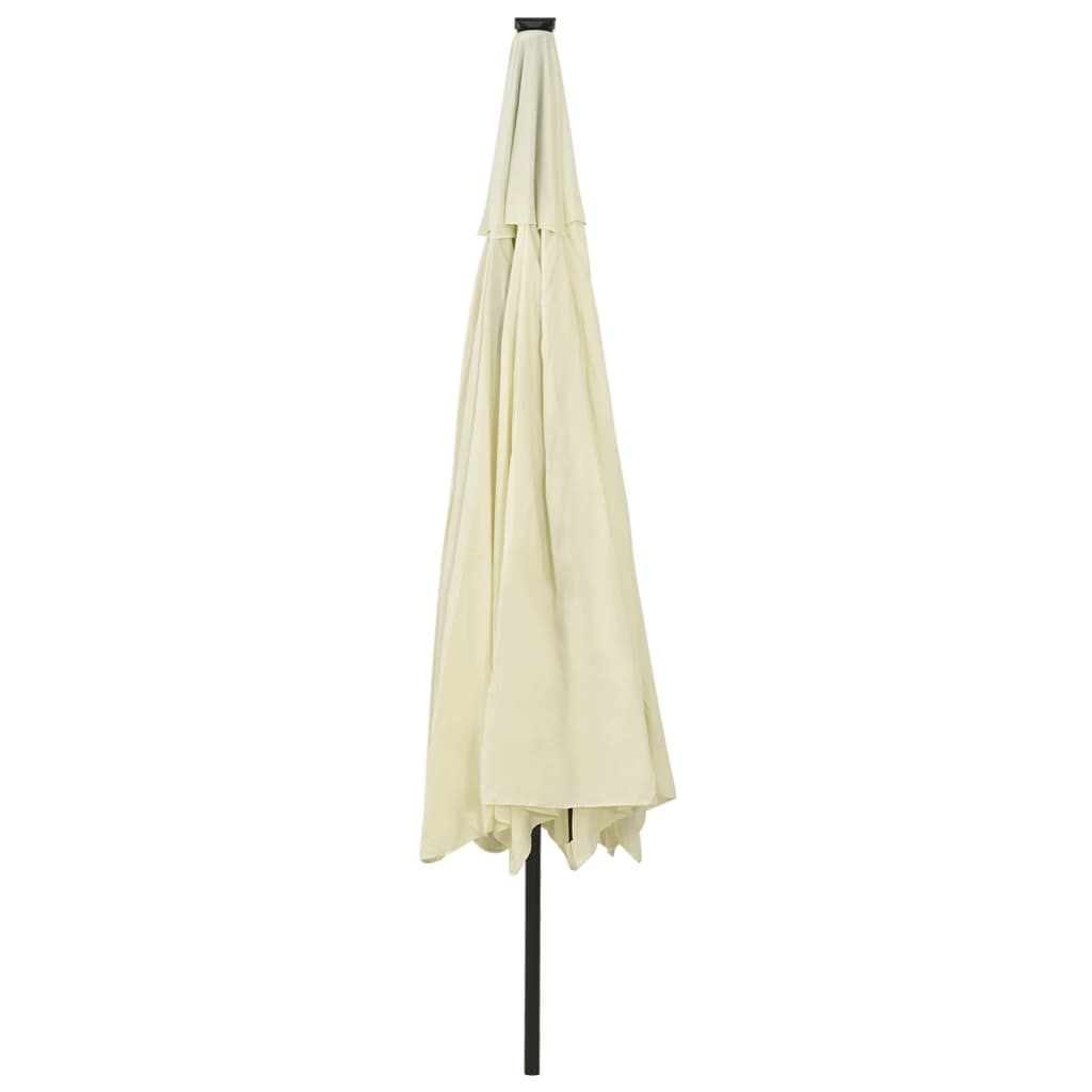 Parasol met LED-verlichting 400 cm zandkleurig