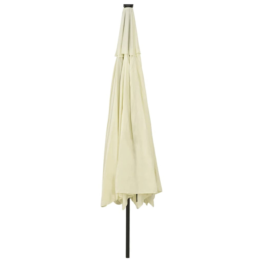 Parasol met LED-verlichting 400 cm zandkleurig