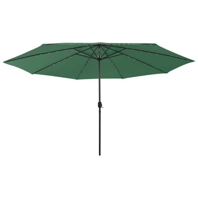 Parasol Met Led-Verlichting En Metalen Paal 400 Cm Groen