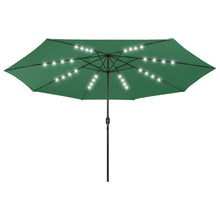 Parasol Met Led-Verlichting En Metalen Paal 400 Cm Groen