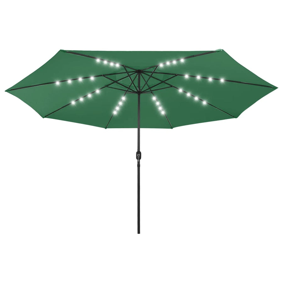 Parasol Met Led-Verlichting En Metalen Paal 400 Cm Groen