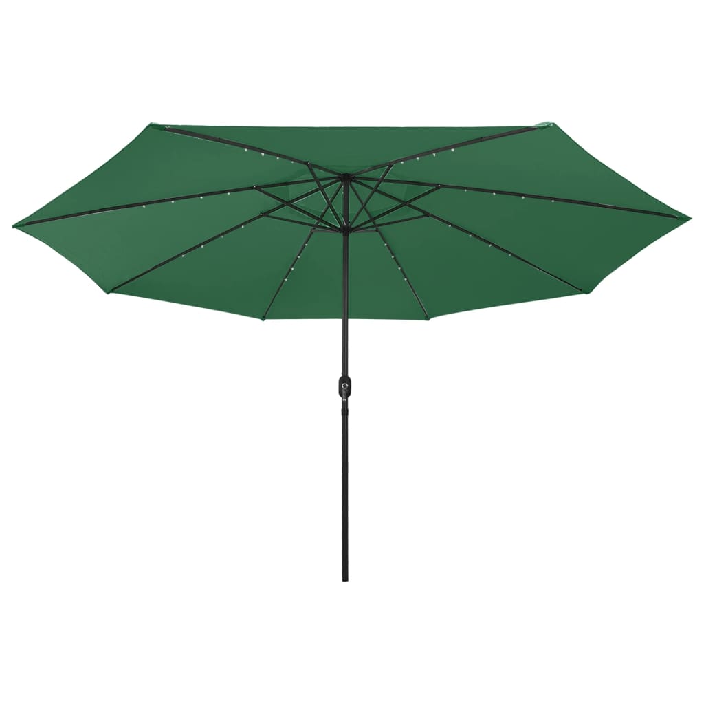 Parasol Met Led-Verlichting En Metalen Paal 400 Cm Groen