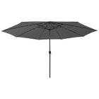 Parasol Met Led-Verlichting Metalen Paal 400 Cm Antracietkleur