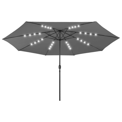 Parasol Met Led-Verlichting Metalen Paal 400 Cm Antracietkleur