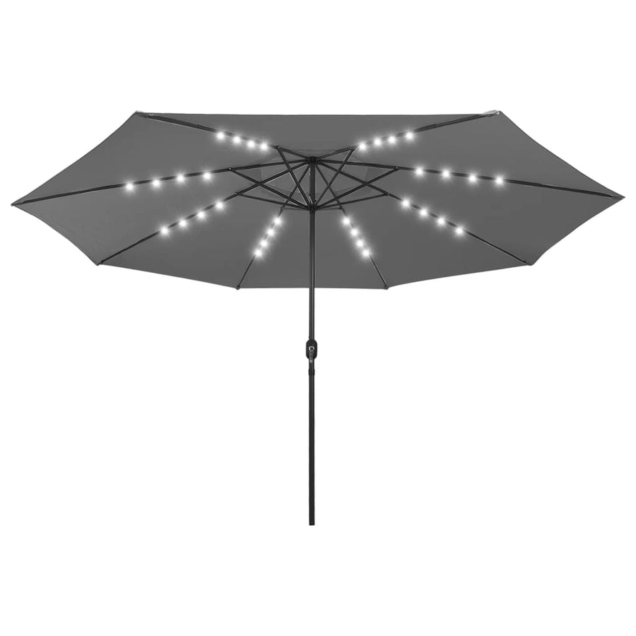 Parasol Met Led-Verlichting Metalen Paal 400 Cm Antracietkleur