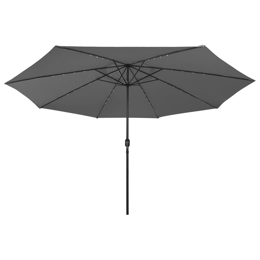 Parasol Met Led-Verlichting Metalen Paal 400 Cm Antracietkleur