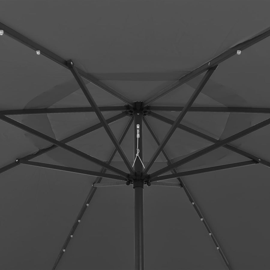 Parasol Met Led-Verlichting Metalen Paal 400 Cm Antracietkleur