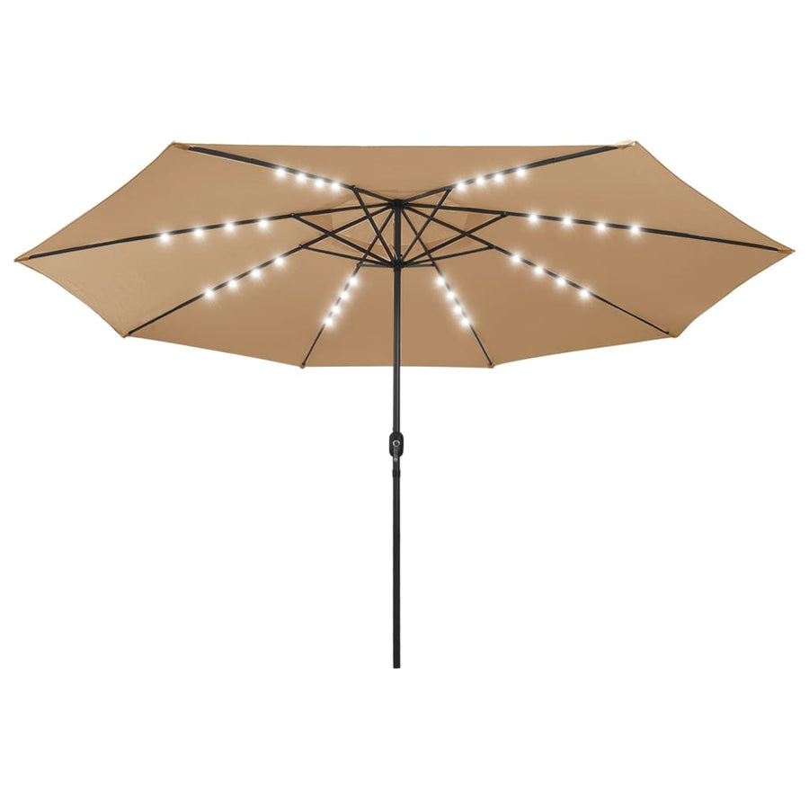 Parasol Met Led-Verlichting 400 Cm Taupe