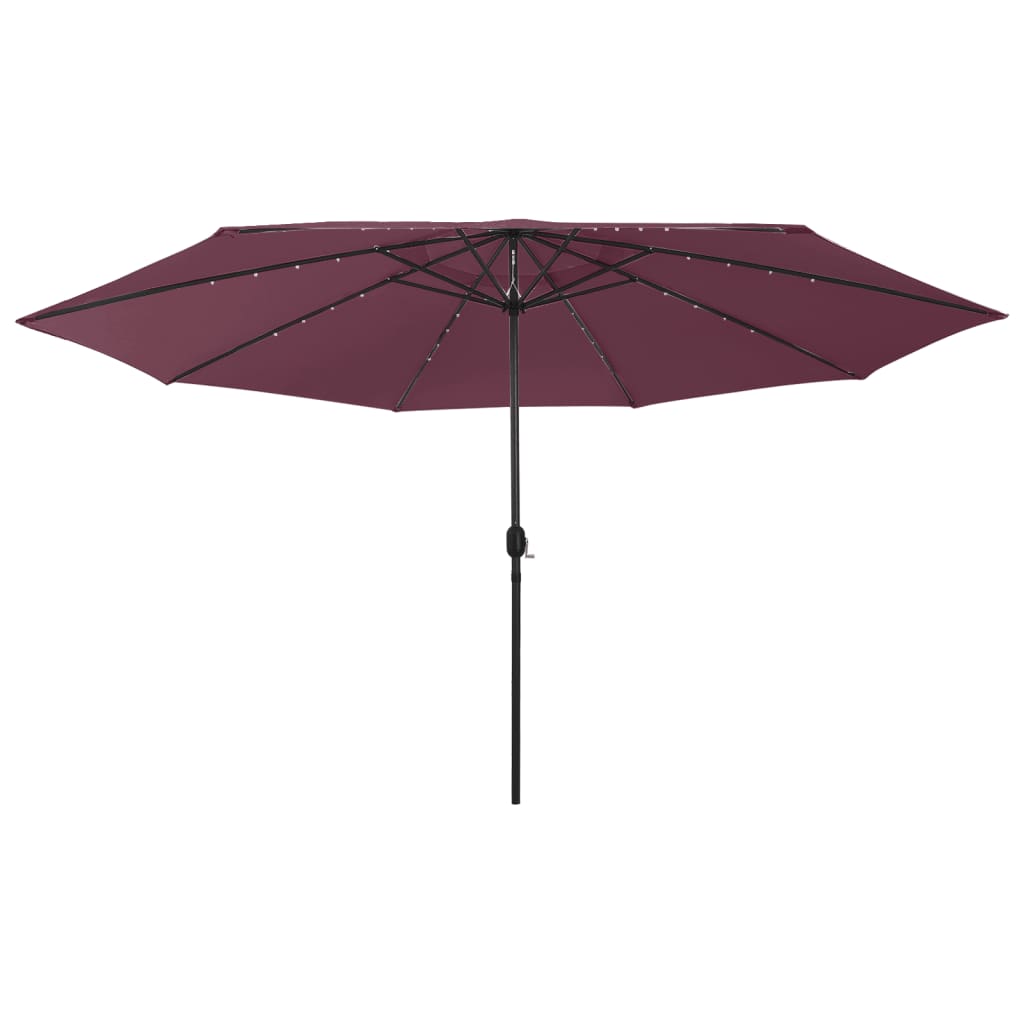 Parasol Met Led-Verlichting 400 Cm Bordeauxrood