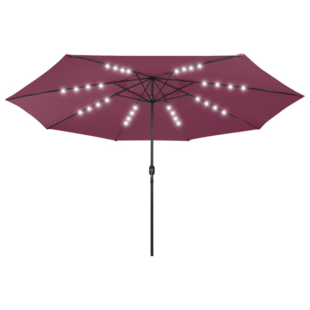 Parasol Met Led-Verlichting 400 Cm Bordeauxrood