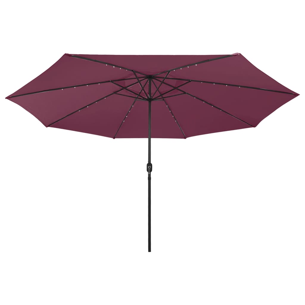 Parasol Met Led-Verlichting 400 Cm Bordeauxrood