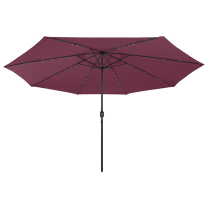 Parasol Met Led-Verlichting 400 Cm Bordeauxrood