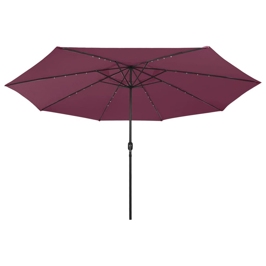 Parasol Met Led-Verlichting 400 Cm Bordeauxrood