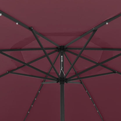 Parasol Met Led-Verlichting 400 Cm Bordeauxrood