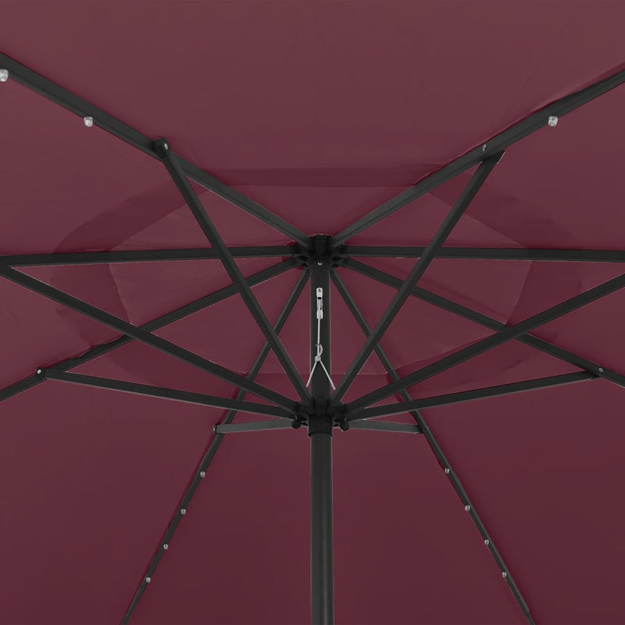 Parasol Met Led-Verlichting 400 Cm Bordeauxrood