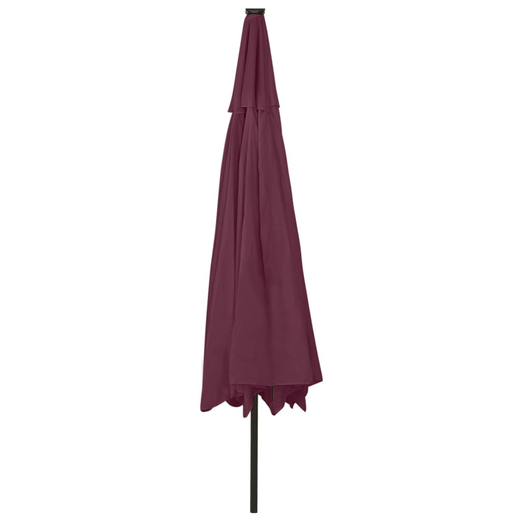 Parasol Met Led-Verlichting 400 Cm Bordeauxrood