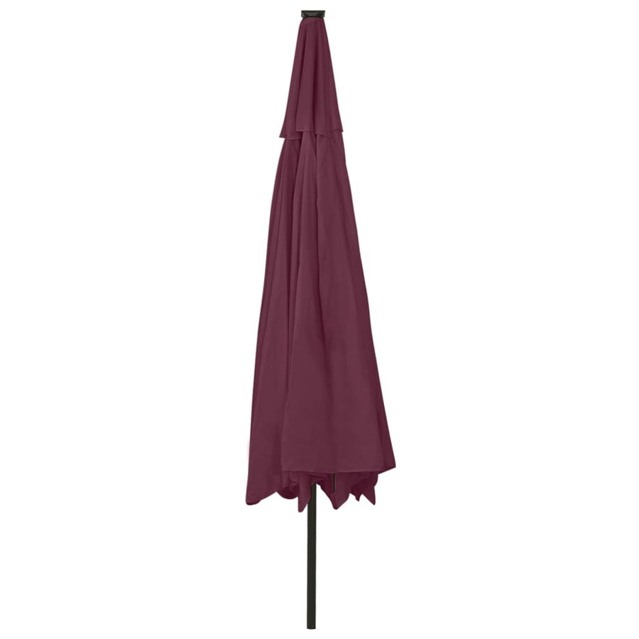 Parasol Met Led-Verlichting 400 Cm Bordeauxrood