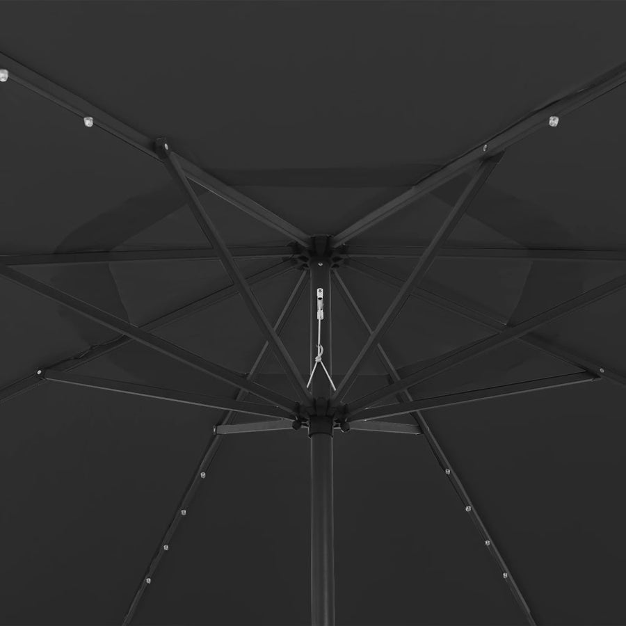 Parasol met LED-verlichting 400 cm zwart