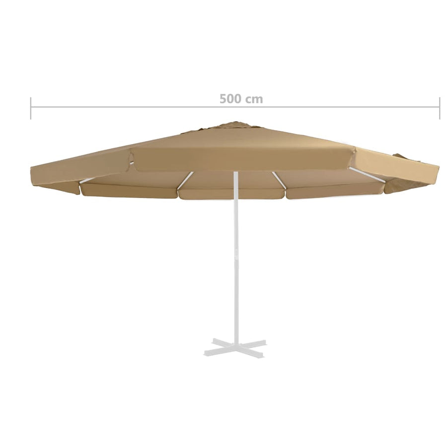 Vervangingsdoek Voor Parasol 500 Cm Taupe Φ 500 cm