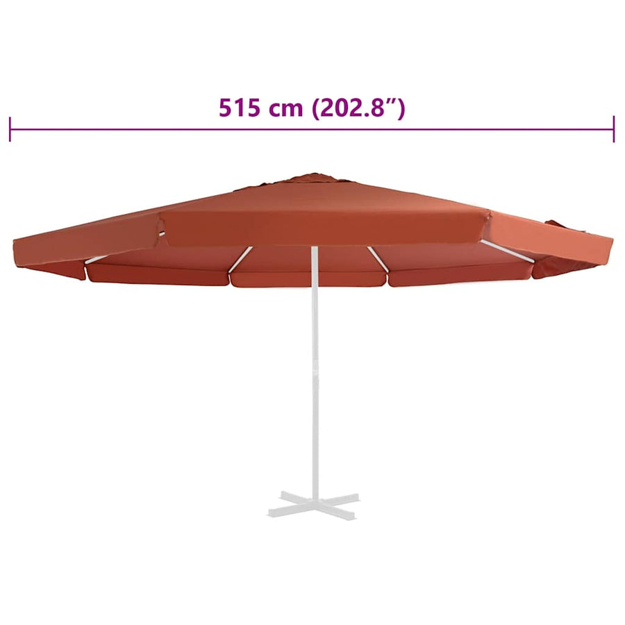 Vervangingsdoek Voor Parasol 500 Cm Kleurig Φ 515 cm Terracotta
