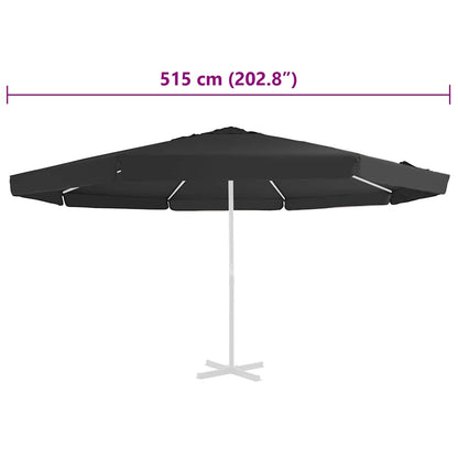 Vervangingsdoek Voor Parasol 515 Cm Φ 515 cm Zwart