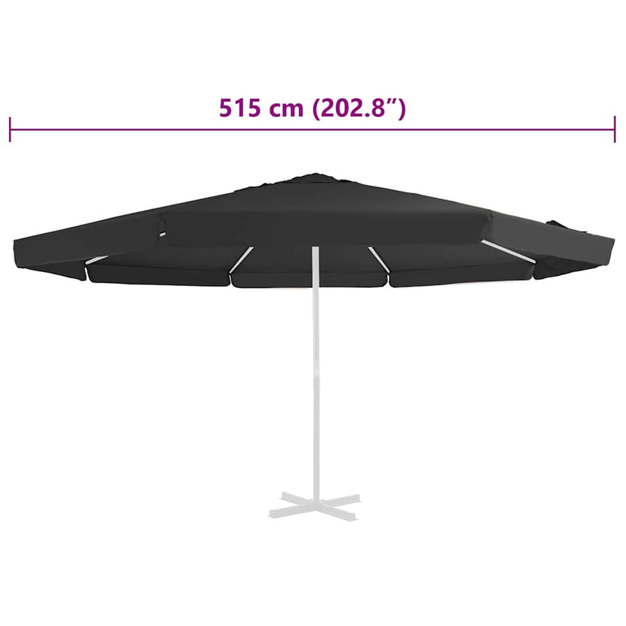 Vervangingsdoek Voor Parasol 515 Cm Φ 515 cm Zwart