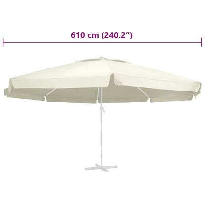 Vervangingsdoek Voor Parasol 610 Cm Kleurig Φ 610 cm Zand